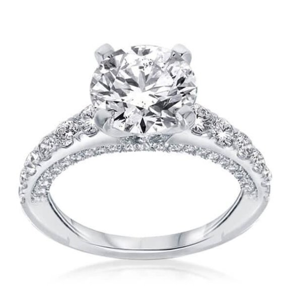 ITALO 925 SILVER Royal Classic Pave Ring   💍  7.25 - Picture 1 of 14